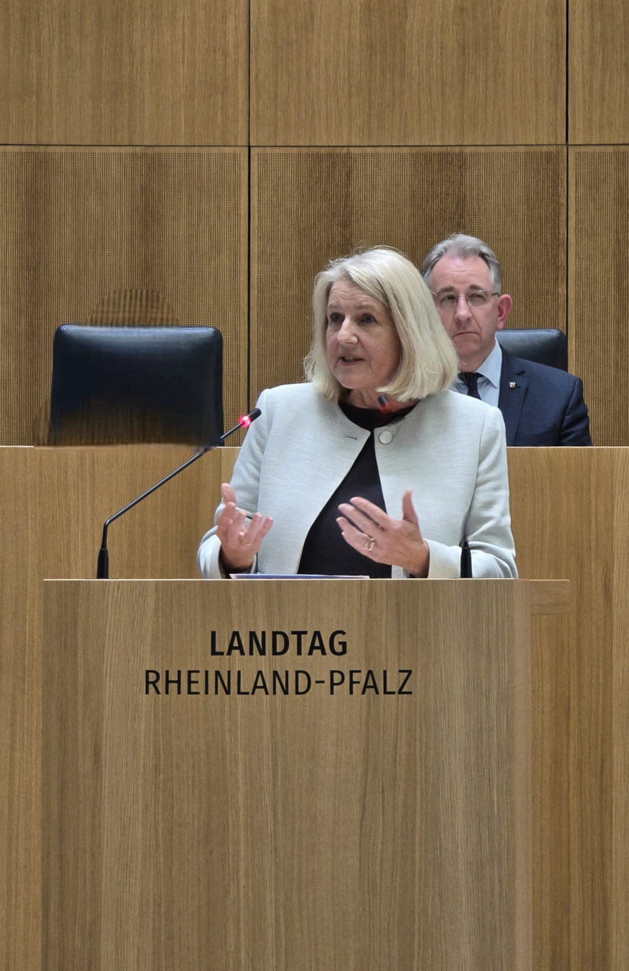 Marion Schneid spricht im Landtag Rheinland-Pfalz